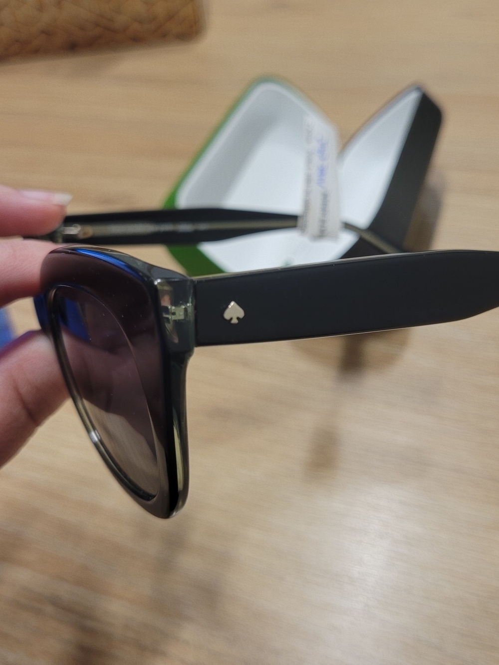 kate spade Black Sunglasses with Silver Spade Accent